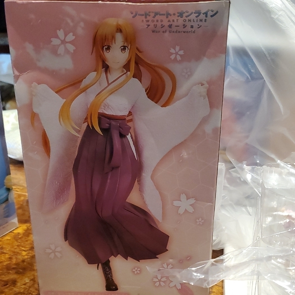 Anime Character Figurine with Pink and Purple Kimono